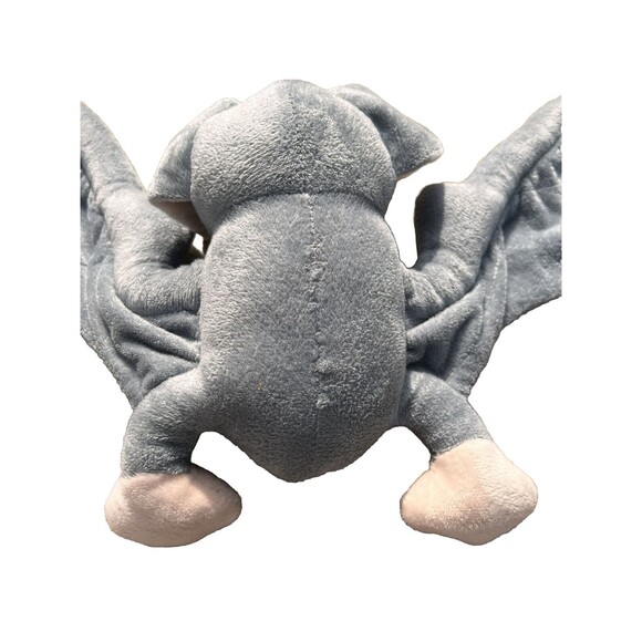 Soft Plushie Gray Bat Stuffed Animal Breaded Chest Halloween Toy Trick Or Treat - Picture 3 of 6